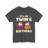 It's My Twin's Birthday Twins T-Shirt - Dark Heather