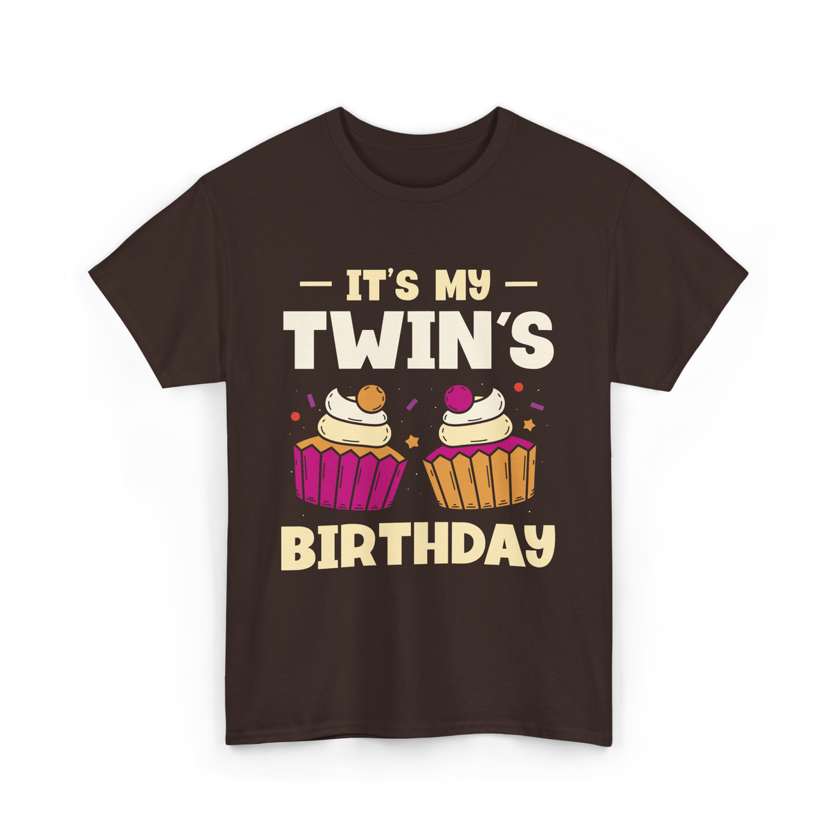 It's My Twin's Birthday Twins T-Shirt - Dark Chocolate