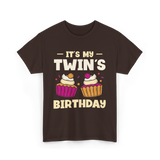 It's My Twin's Birthday Twins T-Shirt - Dark Chocolate