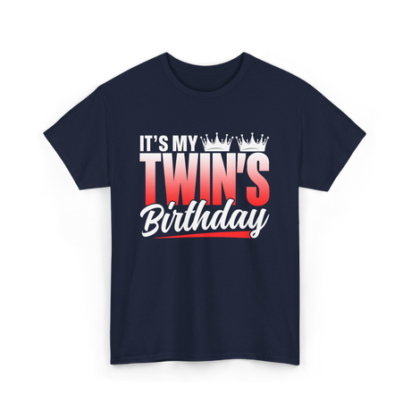 It's My Twins Birthday Twins T-Shirt - Navy