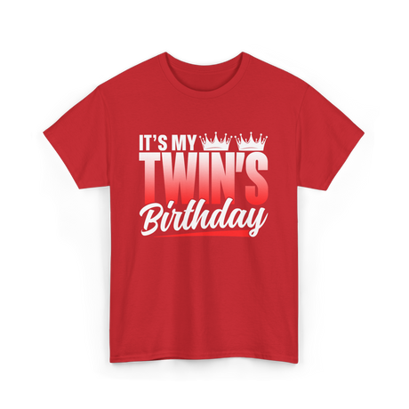 It's My Twins Birthday Twins T-Shirt - Red