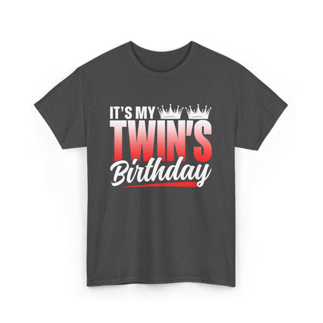 It's My Twins Birthday Twins T-Shirt - Dark Heather