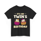 It's My Twin's Birthday Twins T-Shirt - Black