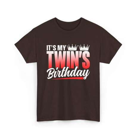 It's My Twins Birthday Twins T-Shirt - Dark Chocolate