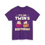 It's My Twin's Birthday Twins T-Shirt - Purple