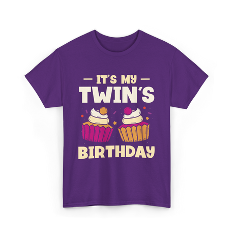 It's My Twin's Birthday Twins T-Shirt - Purple