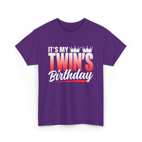 It's My Twins Birthday Twins T-Shirt - Purple