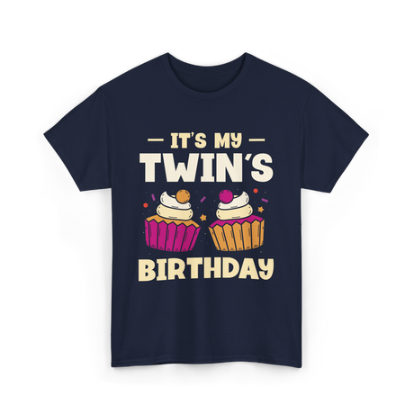 It's My Twin's Birthday Twins T-Shirt - Navy