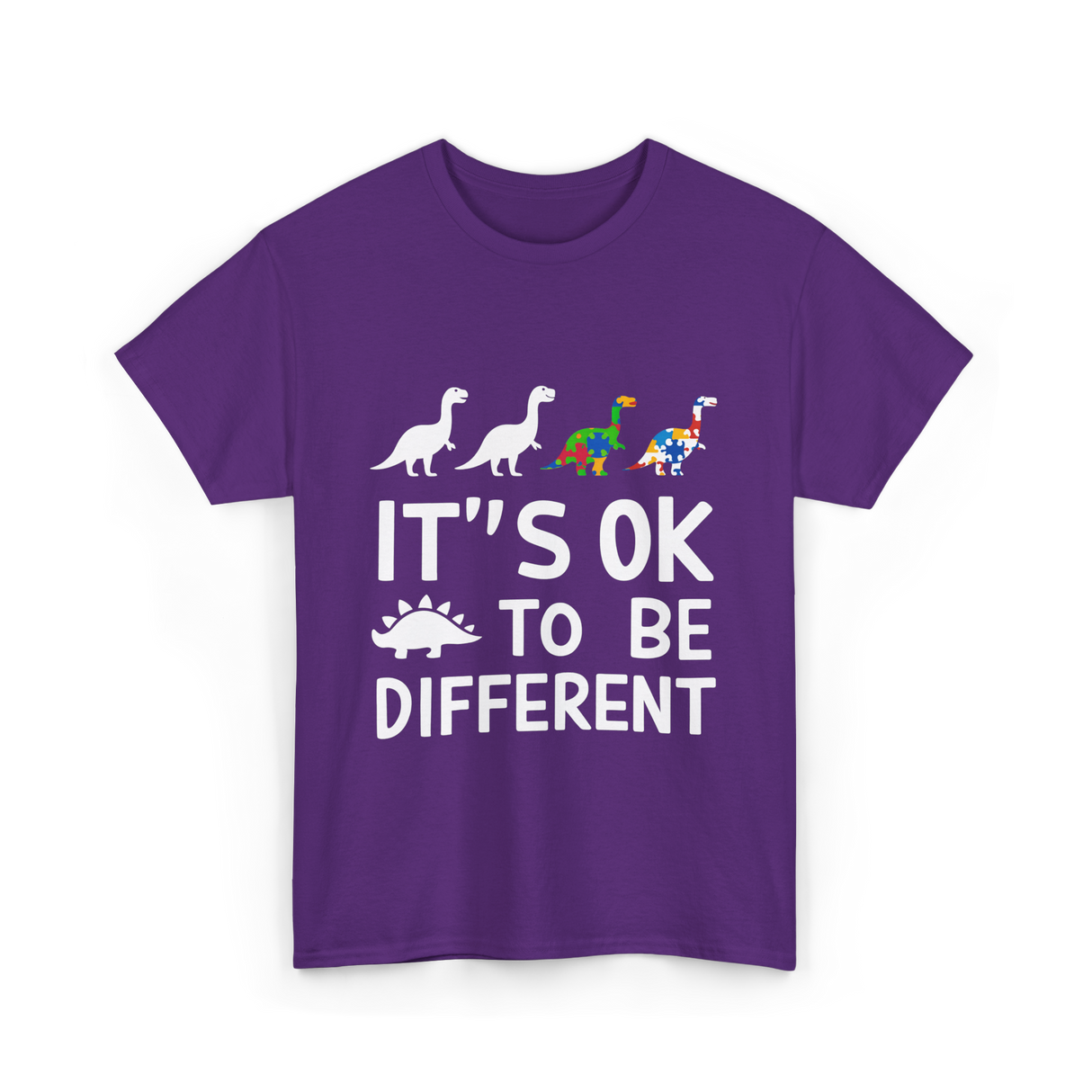 Its OK To Be Different Dinosaur T-Shirt - Purple