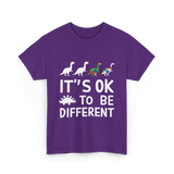 Its OK To Be Different Dinosaur T-Shirt - Purple