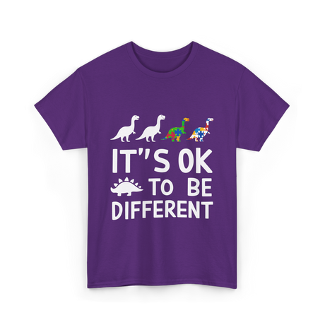 Its OK To Be Different Dinosaur T-Shirt - Purple