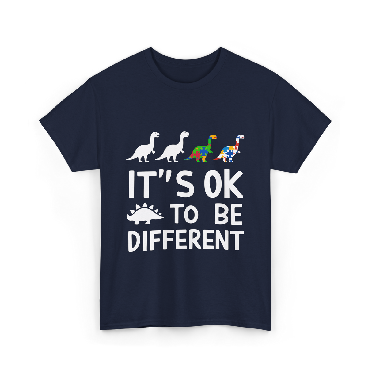 Its OK To Be Different Dinosaur T-Shirt - Navy