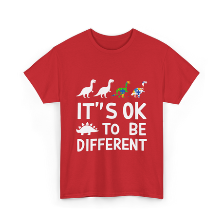 Its OK To Be Different Dinosaur T-Shirt - Red