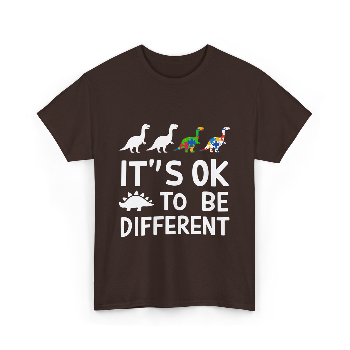 Its OK To Be Different Dinosaur T-Shirt - Dark Chocolate