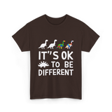 Its OK To Be Different Dinosaur T-Shirt - Dark Chocolate