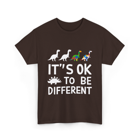 Its OK To Be Different Dinosaur T-Shirt - Dark Chocolate