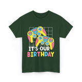 It's Our Birthday Gaming Controller T-Shirt - Forest Green