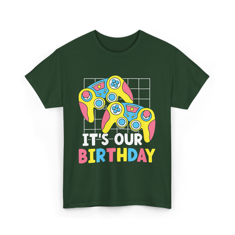 It's Our Birthday Gaming Controller T-Shirt - Forest Green