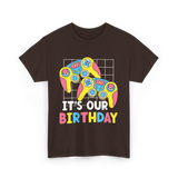 It's Our Birthday Gaming Controller T-Shirt - Dark Chocolate