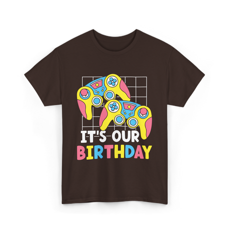 It's Our Birthday Gaming Controller T-Shirt - Dark Chocolate