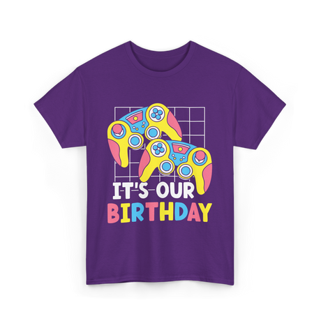 It's Our Birthday Gaming Controller T-Shirt - Purple