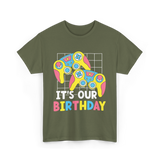 It's Our Birthday Gaming Controller T-Shirt - Military Green
