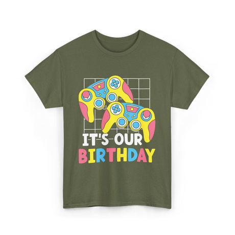 It's Our Birthday Gaming Controller T-Shirt - Military Green