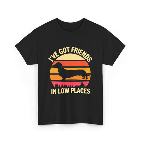 I've Got Friends Dachshund Pals T-Shirt - Black