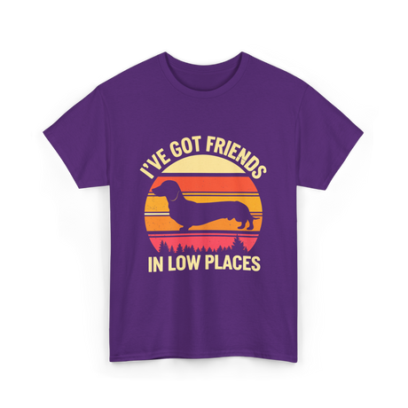 I've Got Friends Dachshund Pals T-Shirt - Purple