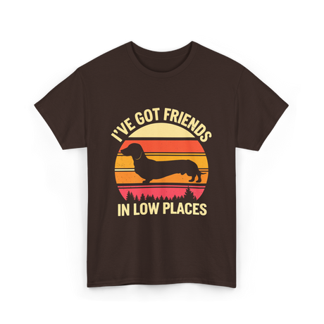 I've Got Friends Dachshund Pals T-Shirt - Dark Chocolate