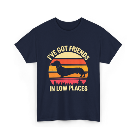 I've Got Friends Dachshund Pals T-Shirt - Navy