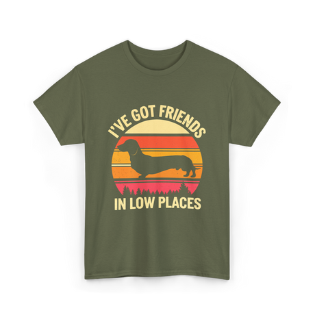 I've Got Friends Dachshund Pals T-Shirt - Military Green