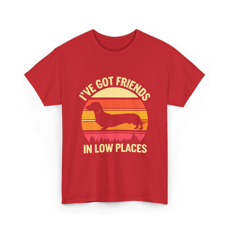 I've Got Friends Dachshund Pals T-Shirt - Red