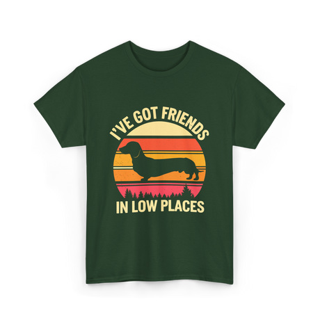 I've Got Friends Dachshund Pals T-Shirt - Forest Green