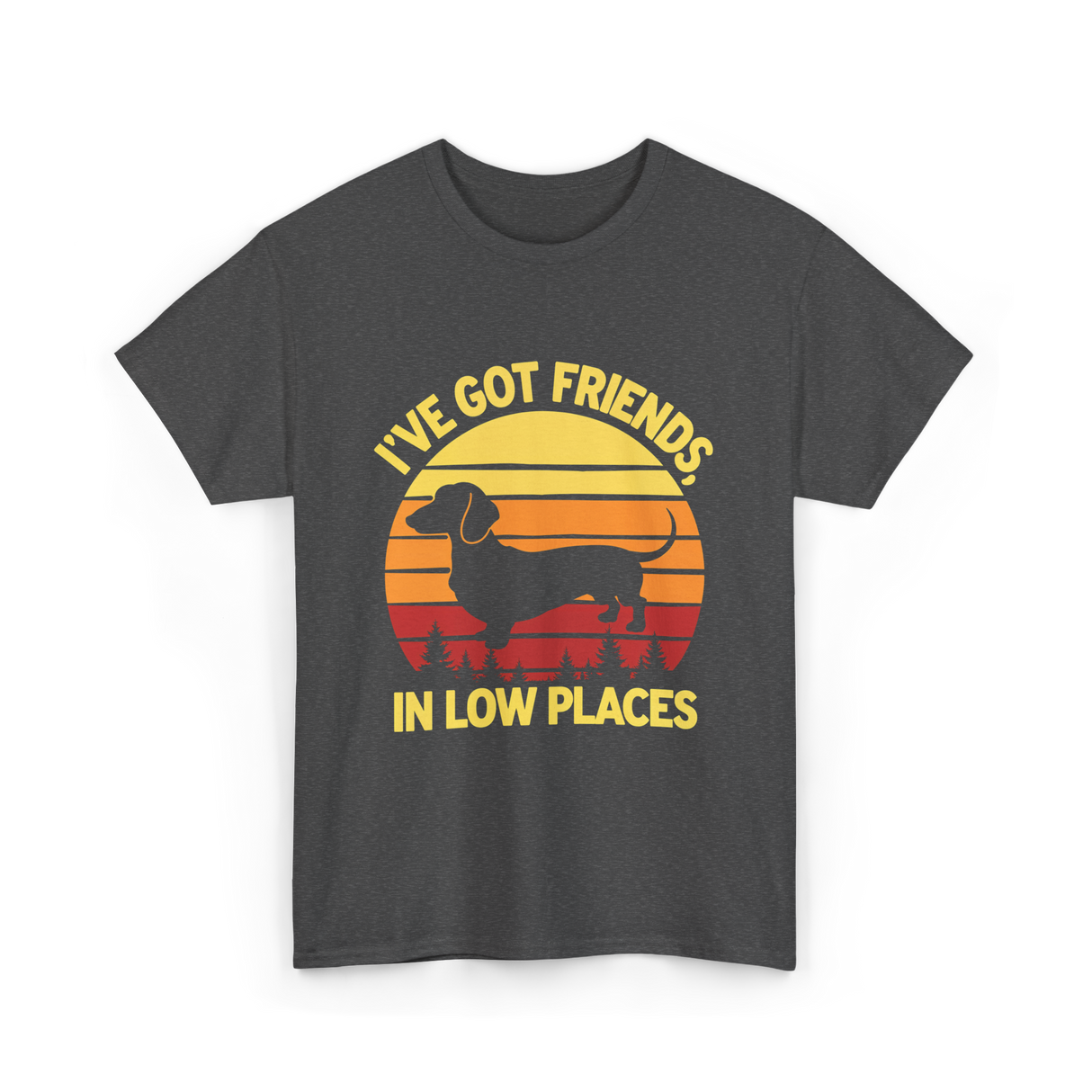 I've Got Friends Dachshund T-Shirt - Dark Heather