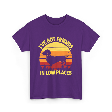 I've Got Friends Dachshund T-Shirt - Purple