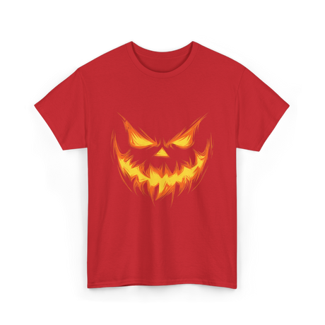 Jack O Lantern Face Pumpkin Halloween T-Shirt - Red