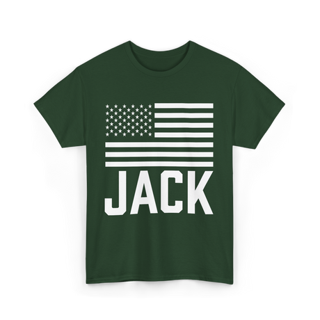 Jack Personalized Birthday Name Celebration T-Shirt - Forest Green