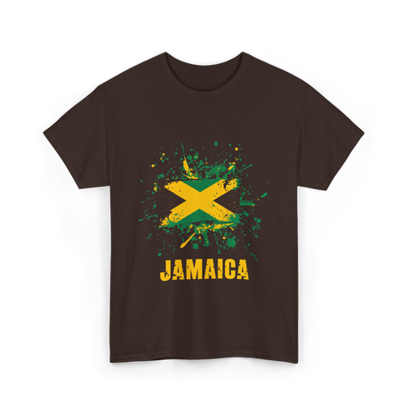 Jamaica Flag Jamaica Jamaican T-Shirt - Dark Chocolate