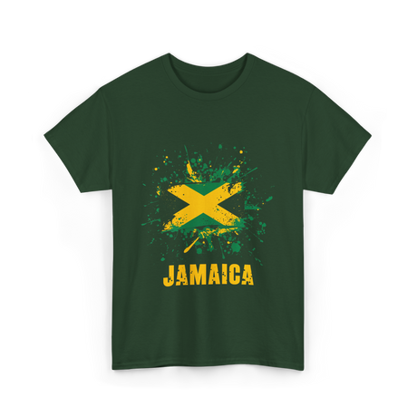 Jamaica Flag Jamaica Jamaican T-Shirt - Forest Green