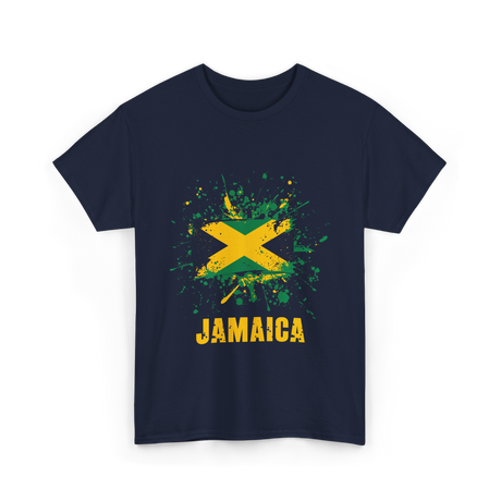 Jamaica Flag Jamaica Jamaican T-Shirt - Navy