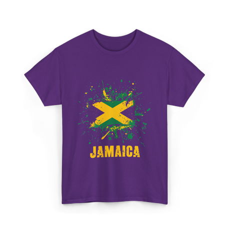 Jamaica Flag Jamaica Jamaican T-Shirt - Purple