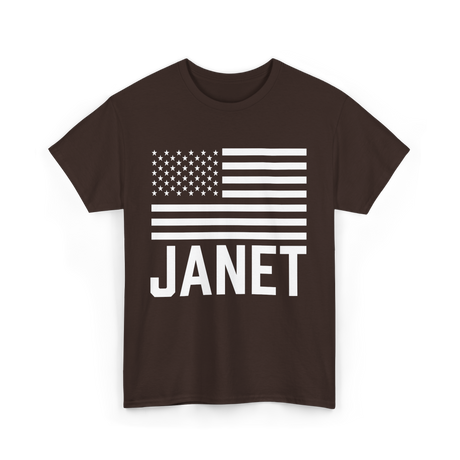 Janet Name Personalized Birthday T-Shirt - Dark Chocolate