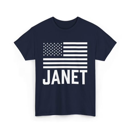 Janet Name Personalized Birthday T-Shirt - Navy