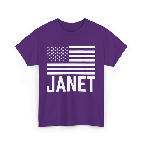 Janet Name Personalized Birthday T-Shirt - Purple