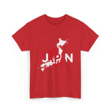 Japan Map Japan Japanese Culture T-Shirt - Red