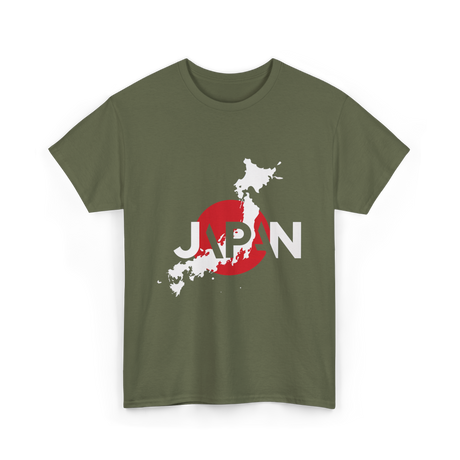 Japan Map Japan Japanese Culture T-Shirt - Military Green