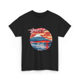 Japanese Fuji Mountain Art Japan T-Shirt - Black
