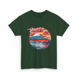Japanese Fuji Mountain Art Japan T-Shirt - Forest Green