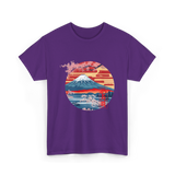 Japanese Fuji Mountain Art Japan T-Shirt - Purple
